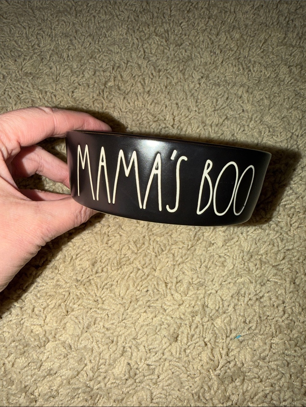 Rae Dunn Black Ceramic "MAMA'S BOO"